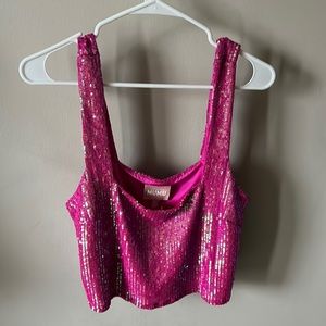 Show me your MuMu Pink disco sequin crop top. Brand new with tags. Never worn